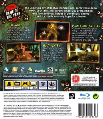 BioShock 2 (USA) (v1.03) (Disc) (Update) box cover back